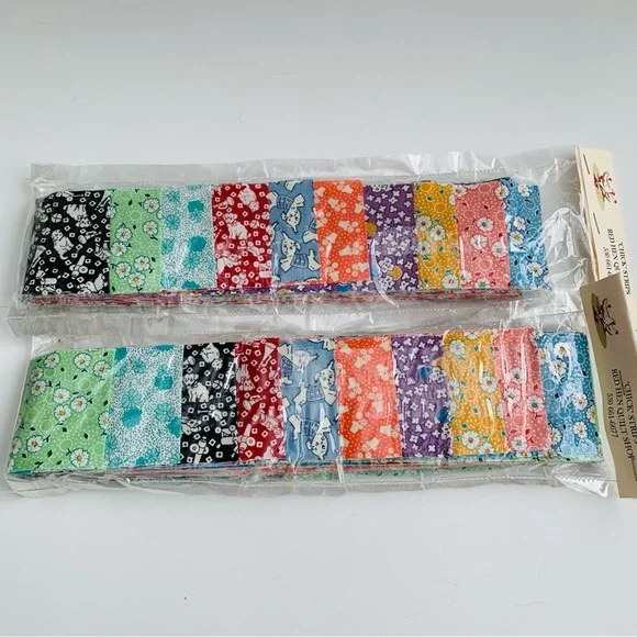 Chick Strips 2.5" WOF Quilt Fabric Strips 10 Multi Floral & Novelty Prints 2 Pk - Picture 5 of 11